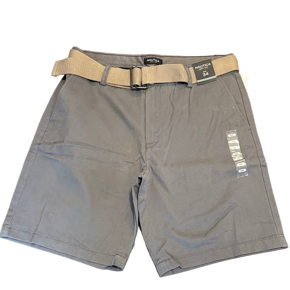 2/$20 Nautica Men's Tan Belted Walking Shorts NWT